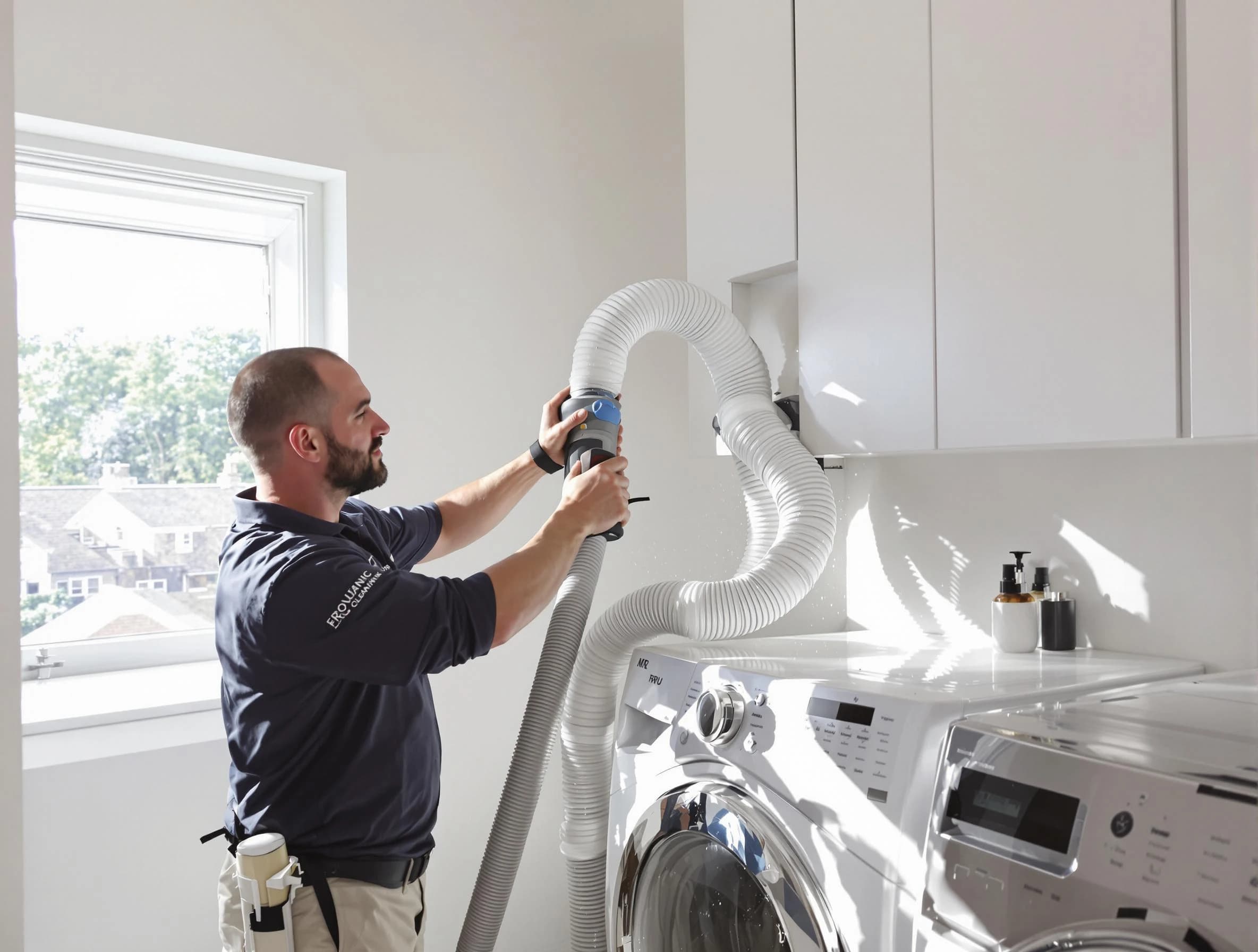 Certified Bethel Park Dryer Vent Cleaning technician performing dryer vent cleaning in Bethel Park