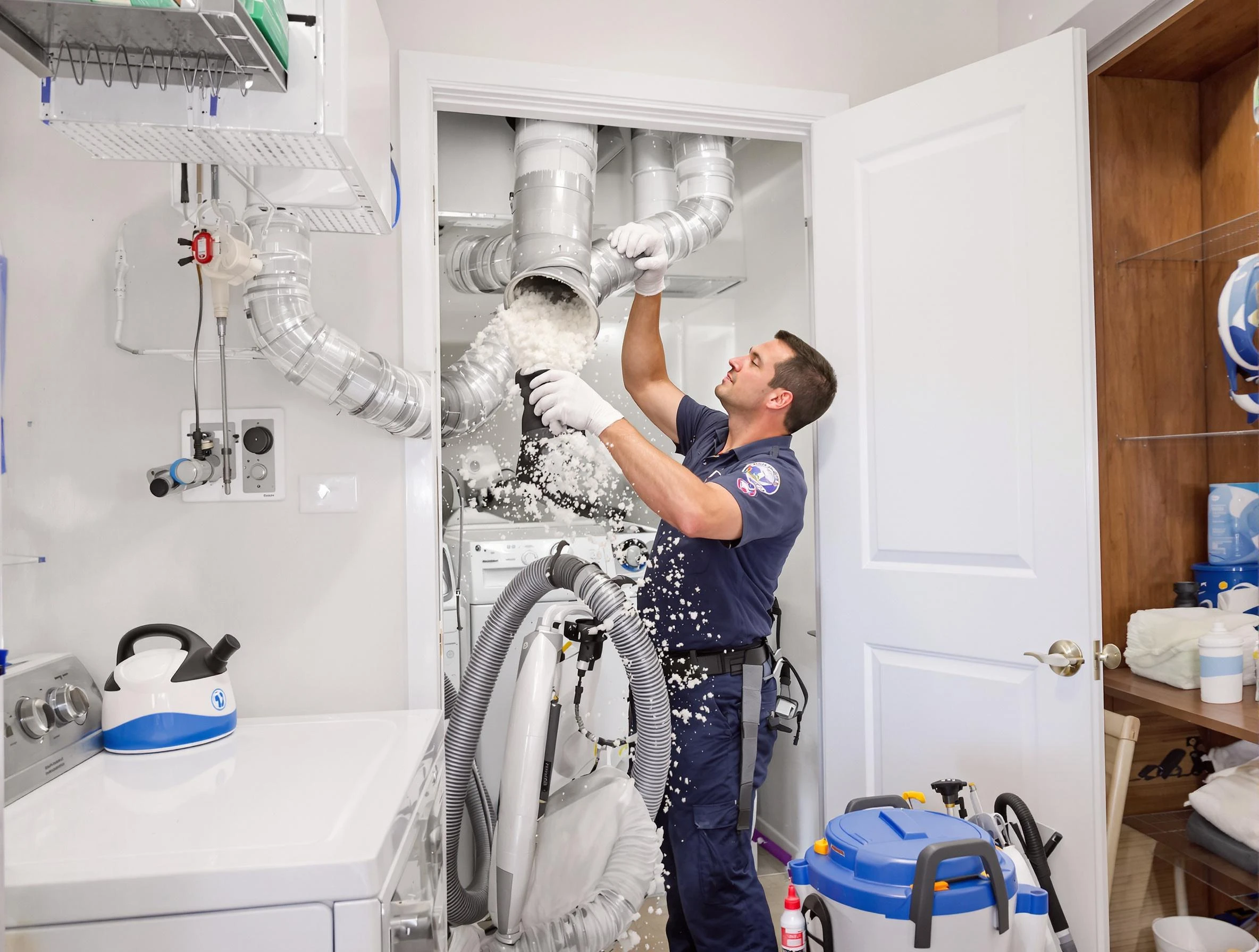 Bethel Park Dryer Vent Cleaning technician delivering thorough residential dryer vent cleaning service in Bethel Park